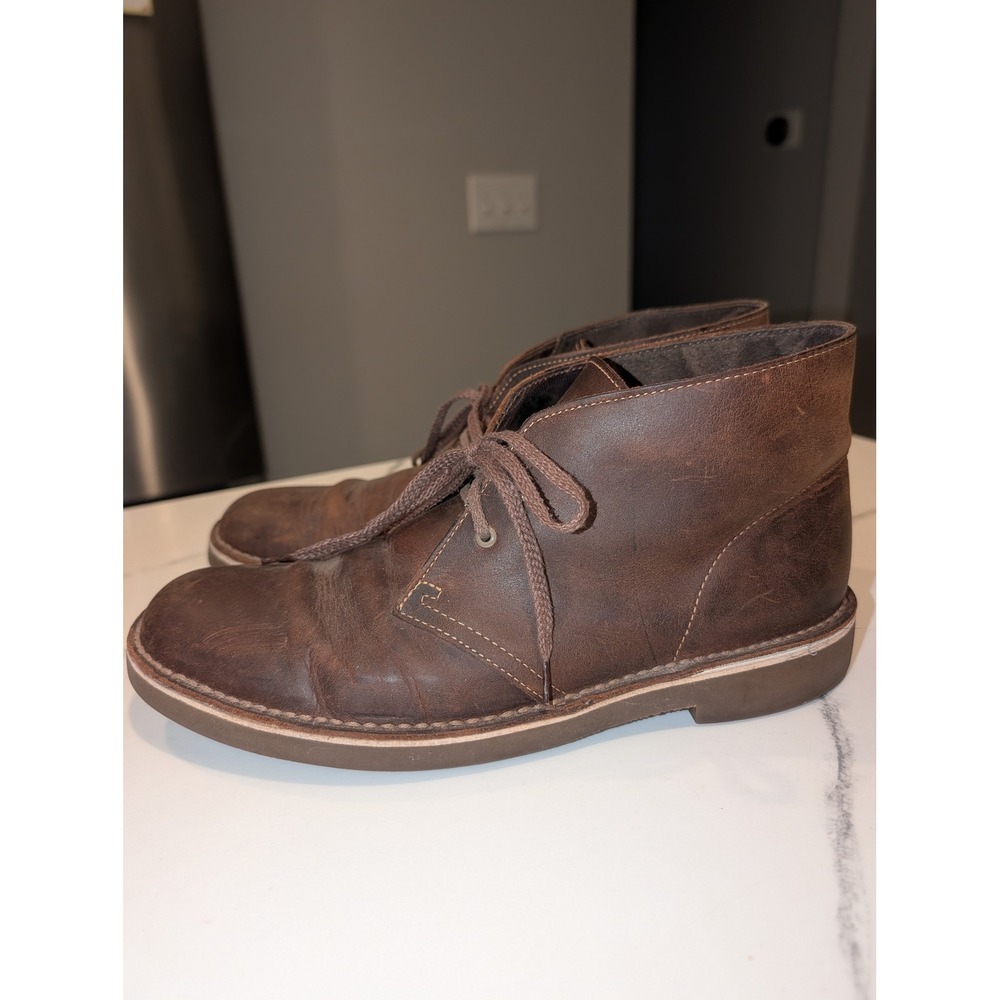 Clarks Men's 9.5 Brown Leather Chukka Desert Boots Distressed Heritage
